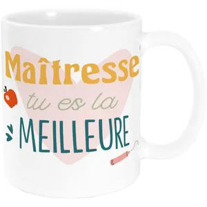 STC MUG CÉRAMIQUE MEILLEURE MAÎTRESSE 240ML BLANC pas cher
