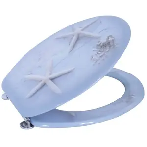 Comparateur de prix : MSV 140546 Abattant WC Motif Étoile de Mer MDF/Acier Inoxydable 42,5 x...