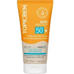 Topicrem Sun Protect Crème Mousse Fini Mat visage SPF50 - 50ml pas cher