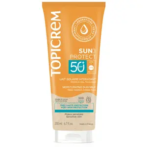 Comparateur de prix : Topicrem Sun Protect Lait Solaire Hydratant SPF50 200Ml