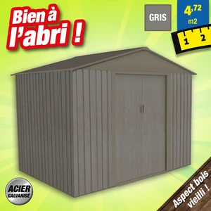 CHALET & JARDIN Abri en métal imitation bois vieilli - 8x6m pas cher