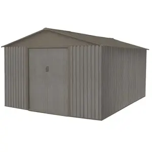 Abri de jardin métal aspect bois vieilli - 13,5 m² - Colori gris pas cher