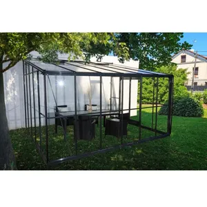Serre grise jardin d'hiver 12m² adossable base pas cher