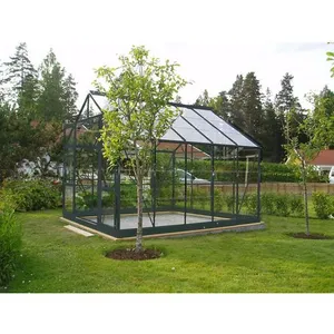 CHALET & JARDIN SEKURIT Serre grise 7,42 m² avec base pas cher