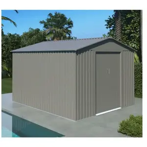 Abri de jardin métal LMJ - 7 - Gris - Traditionnel pas cher