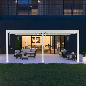 Ombrea - Pergola bioclimatique Ombréa vs adossée 4x6M - V2 - BlancVendu parcentrale-brico