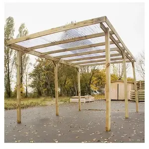 CHALET & JARDIN Carport en bois avec couverture PVC ondule Imperia 15 m² TUVendu parcdiscount
