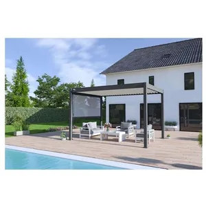 Comparateur de prix : OMBREA Pergola bioclimatique autoportante bicolore - 300 x 400 x H. 258 cm