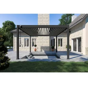 Comparateur de prix : OMBREA Pergola bioclimatique autoportante anthracite - 400 x 400 x H. 258 cm