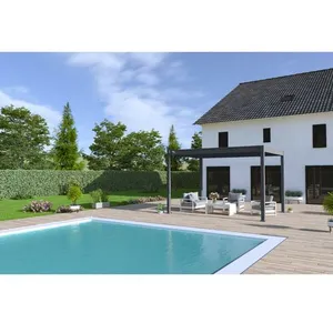 Comparateur de prix : OMBREA Pergola bioclimatique autoportante anthracite - 300 x 400 x H. 258 cm