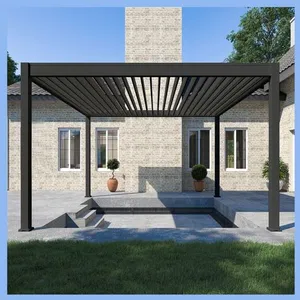 Comparateur de prix : OMBREA Pergola bioclimatique Ombréa autoportante 4x4M - Anthracite - ELMO