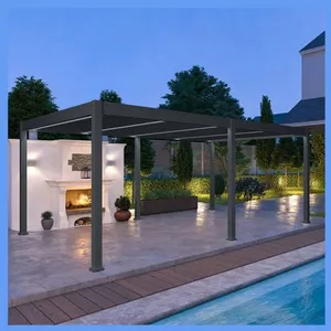 Comparateur de prix : OMBREA Pergola bioclimatique Ombréa autoportante 4x6M - Anthracite - ELMO