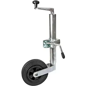 TURBOCAR Spotlight - bride + roue jockey remorque diamètre 48MM avec manivelle - acier galvanisé - kit roue jockey pleine plastique 200MMVendu parnorauto