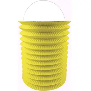 RueDeLaFete Lampion cylindrique 16cm Jaune pas cher