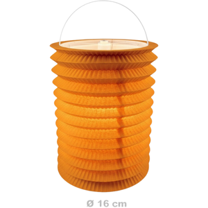 12 lampions cylindriques orange unis 16 cm pas cher