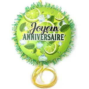 RueDeLaFete Pinata Mojito Joyeux Anniversaire 31cm verte pas cher