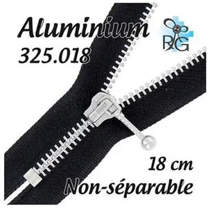 Fermeture éclair séparable aluminium N°5 (18 cm) : la légèreté et la r...