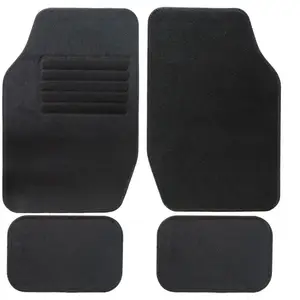 HVD Tapis (4 pièces) De Voiture Moquette Universels Ganse NoirVendu parcarter-cash