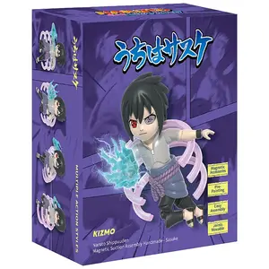 SILVERLIT - Figurine Naruto à Construire 12 Cm, Articulée, Avec Socle - 2 Personnages Au Choix : Naruto Ou Sasuke, Accessoires Inclus - 54039