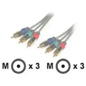 MCL Câble YUV 3 x RCA mâle / mâle Haute Qualité - 2m Translucide *Vendu parfnac