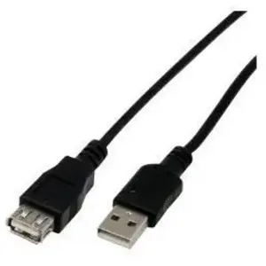 Comparateur de prix : Rallonge MCL USB-A vers USB-A femelle USB 2.0 - 5 m - Noir