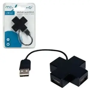 Comparateur de prix : Concentrateur (hub) - MCL - Mini hub 4 ports USB 2.0 - Autoalimenté - Noir