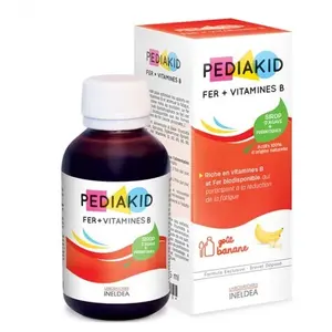 Comparateur de prix : Pediakid Fer + Vitamines B Sirop Goût Banane 125 ml