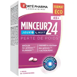 Forté Pharma Minceur 24 45+ Bruleur de Graisses Jour Nuit Chrome 56 comprimésVendu paramazon