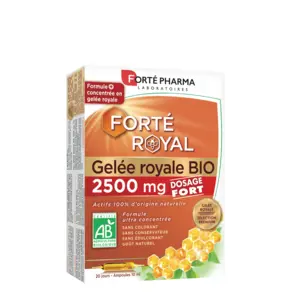 Comparateur de prix : Forté Pharma Gelée Royale Bio 2500mg 20 Ampoules de 10ml