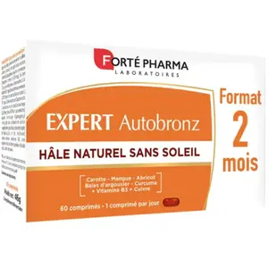 Comparateur de prix : Forté Pharma Expert AutoBronz Hâle Naturel Sans Soleil 60 comprimés