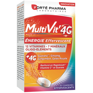 Comparateur de prix : Forté Pharma Multivit'4g Energie Effervescent