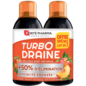 Comparateur de prix : Forté Pharma Turbodraine Minceur Boisson Thé Pêche Lot De 2 X 500ml