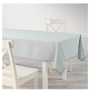 Nappe rectangle 140 x 240 cm coton uni+dentelle femina Bleu CHARME & D... pas cher