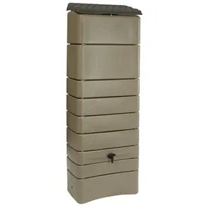 Comparateur de prix : Bellijardin - Récupérateur à eau mural 300 litres taupe avec couvercle