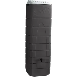 Comparateur de prix : Belli Récupérateur eau mural anthracite 650 litres et raccord chéneau inclus