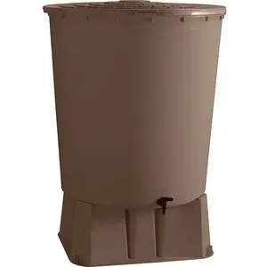 Belli Récupérateur à eau ROND 350 Litres Taupe + Socle Ø 80 x ht 97 cmVendu parscrewfix