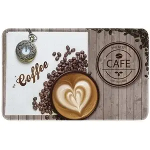 ID Mat Decor DE Cuisine Coffee, Fibres Synthétiques, Marron, 50x80x0,4 cm
