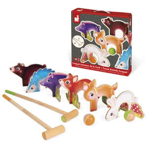 Juratoys Jeu de croquet en bois massif - JANOD - Animaux de la Forêt - Dès 3 Ans pas cher