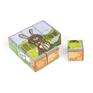 Kubkid Janod Animaux de la Ferme 9 Cubes pas cher