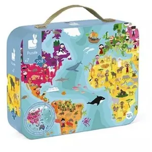 JANOD Puzzle du monde Recto Verso 208 pieces pas cher