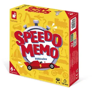 Jeu de Société Enfant - Janod - Speedo Mémo Véhicules - Mémoire et Rapidité - Jaune pas cher
