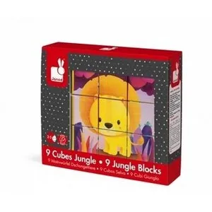Comparateur de prix : Puzzle pour enfants Janod Kubkid 9 cubes Animaux de la Jungle