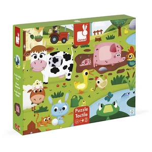 Comparateur de prix : JANOD Puzzle Tactile Géant Animaux de la Ferme - 20 Pièces en Carton Rigide - Neuf