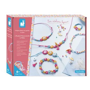 Comparateur de prix : Janod Kit Loisir Créatif - Les Ateliers Bijoux - 6 Bijoux Fleurs à créer