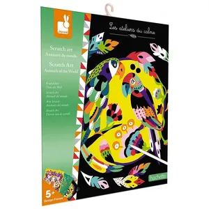 Comparateur de prix : Janod Scratch Art - Animaux du monde - Loisirs créatifs - Motricité fine - Coloriages