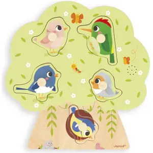 Janod Puzzle Sonore Oiseau Multicolore pas cher