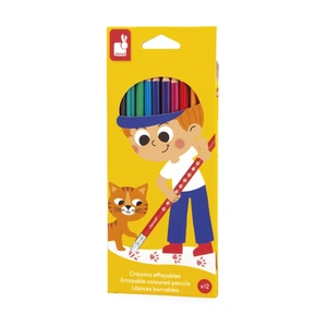 Comparateur de prix : Lot de 12 crayons effaçables - Janod
