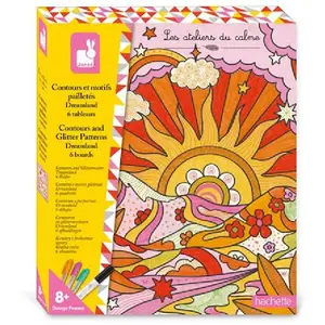 Comparateur de prix : Janod - Kit Créatif - Contours Et Motifs Pailletés Dreamland