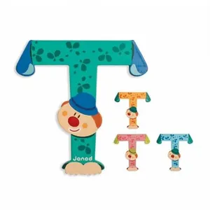 JANOD Lettre décorative Clown T en bois pas cher