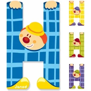 Comparateur de prix : JANOD Lettre décorative Clown H en bois